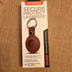 Brown Vegan Leather AirTag Cover